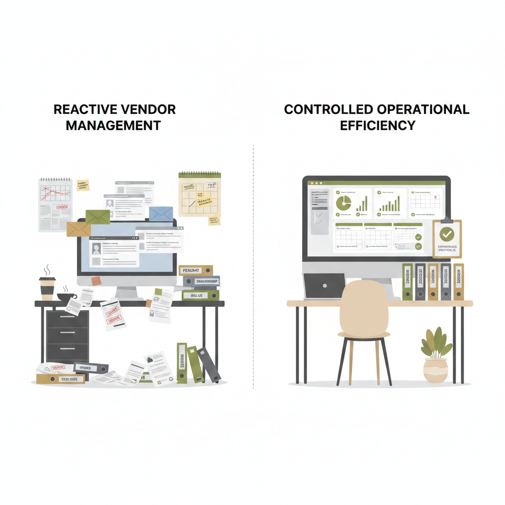 operational efficiency improved through vendor management and procurement governance